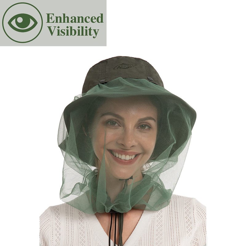 Palmyth Head Net Hat, Sun Hat Safari Hat Bucket Hat with Hidden Mesh Net - Image 4